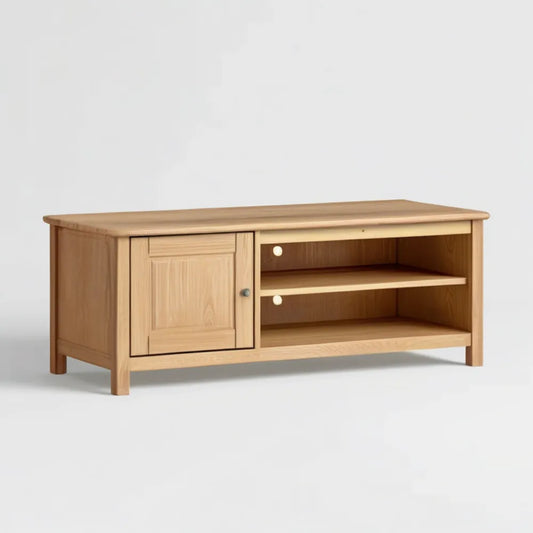 Dębowa szafka RTV w kolorze naturalnego dębu, 120 x 45 x 55 cm